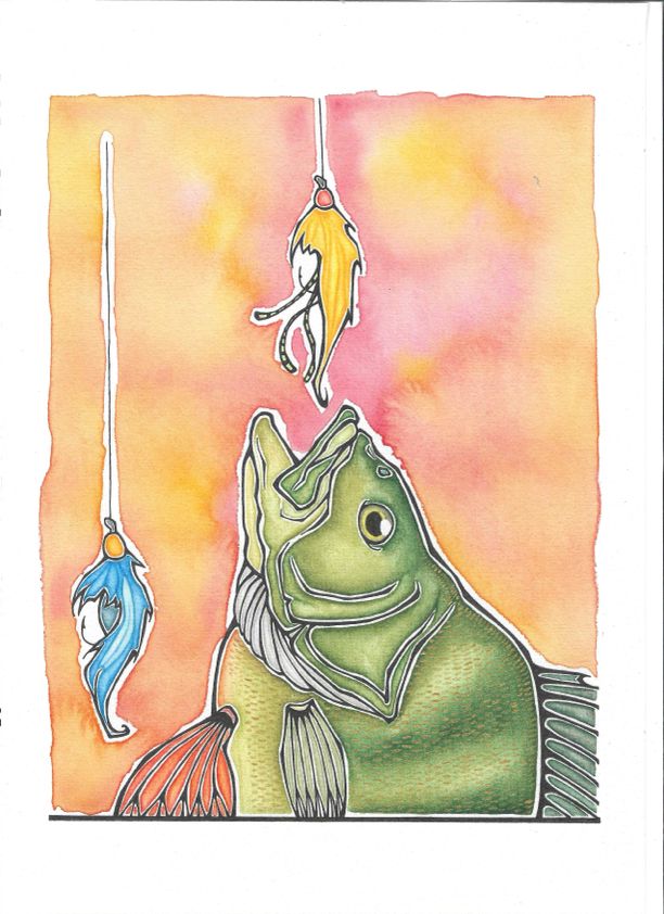 PerchFly Original Painting. A4.