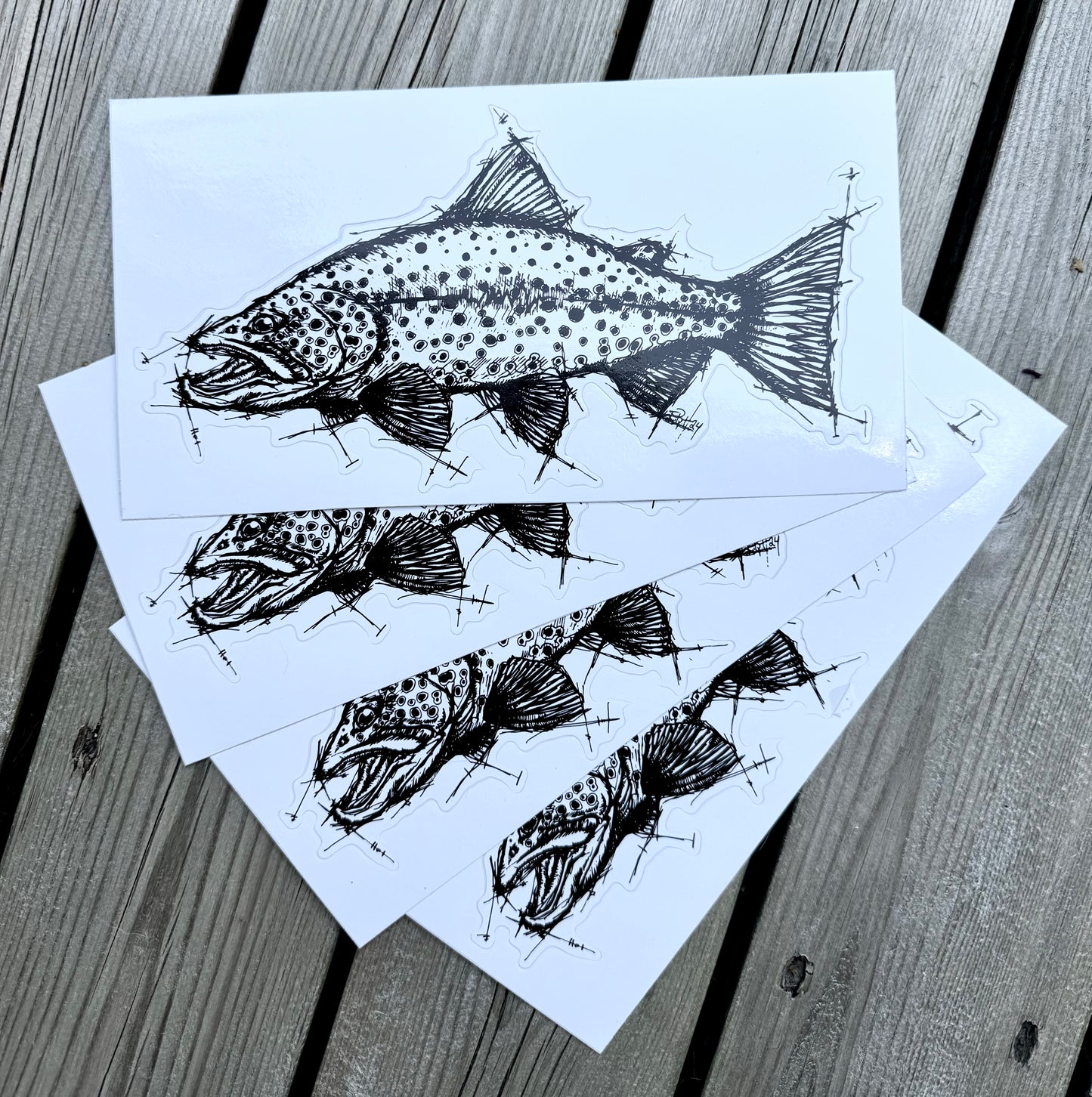 Trout Sketch Sticker.