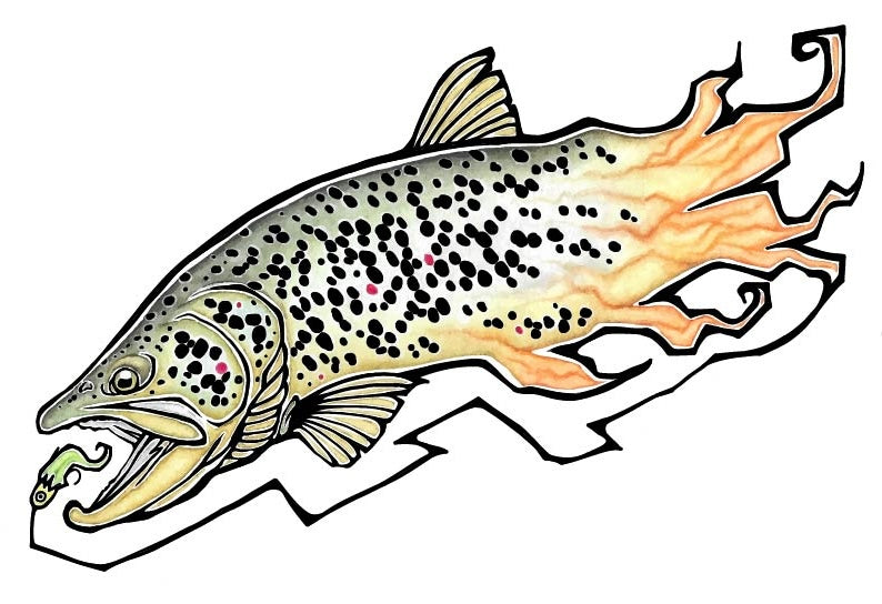 Fire Trout Sticker.