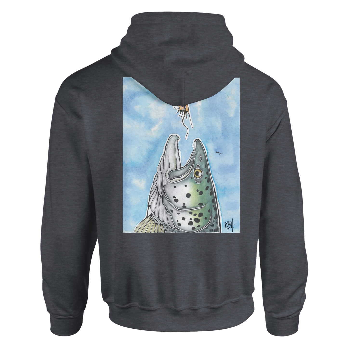 SeatroutFly Hoodie. Salt. Strip. Silver.