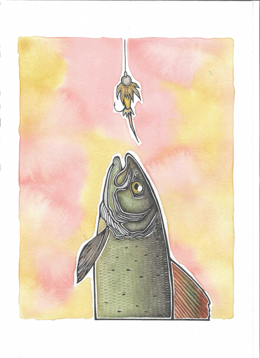 GreylingFly Original Painting. A4.