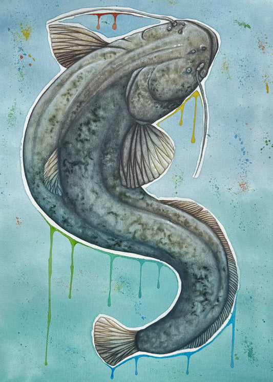 CatDrip Original painting. 40X50cm.
