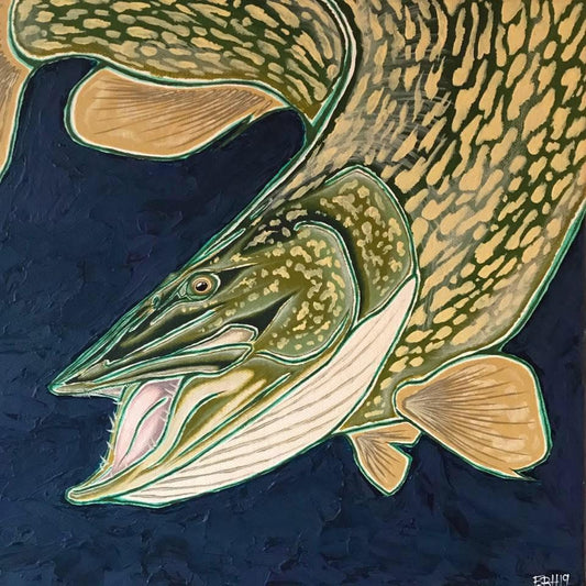 FatPike Original Painting. 30x30cm.