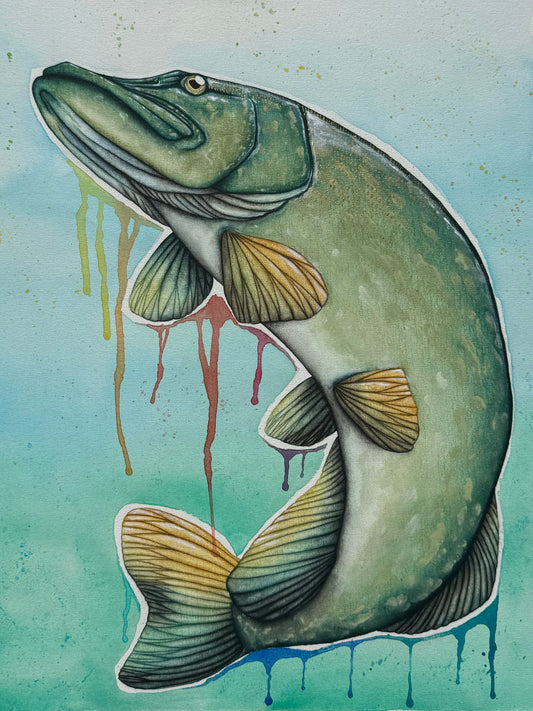PikeDrip Original Painting. 40X50cm.